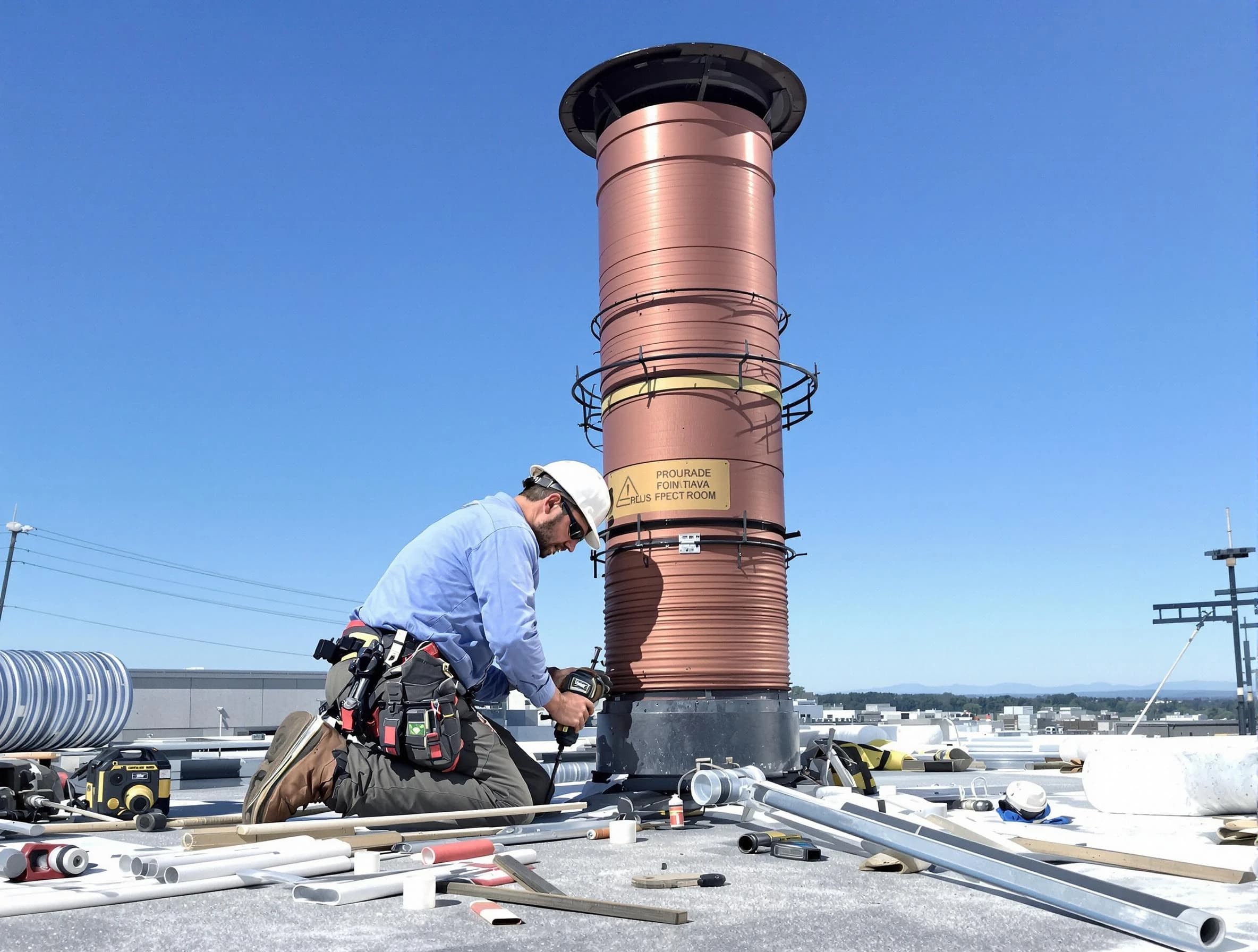 Installed chimney liner by Marlboro Chimney Sweep in Marlboro, NJ