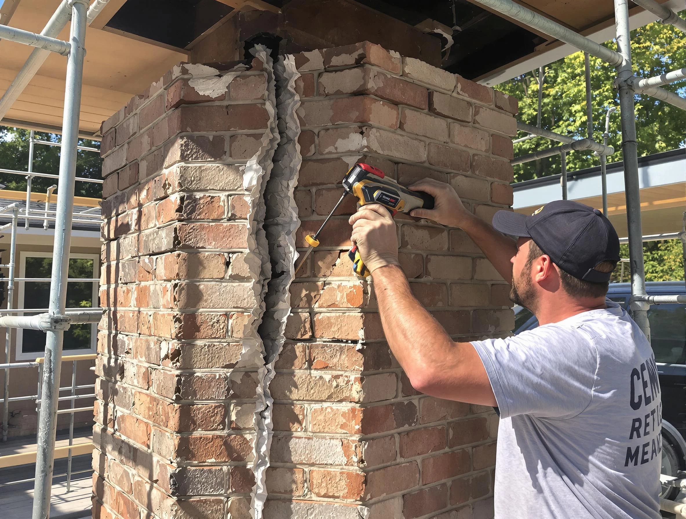 Marlboro Chimney Sweep technician performing chimney repair in Marlboro, NJ