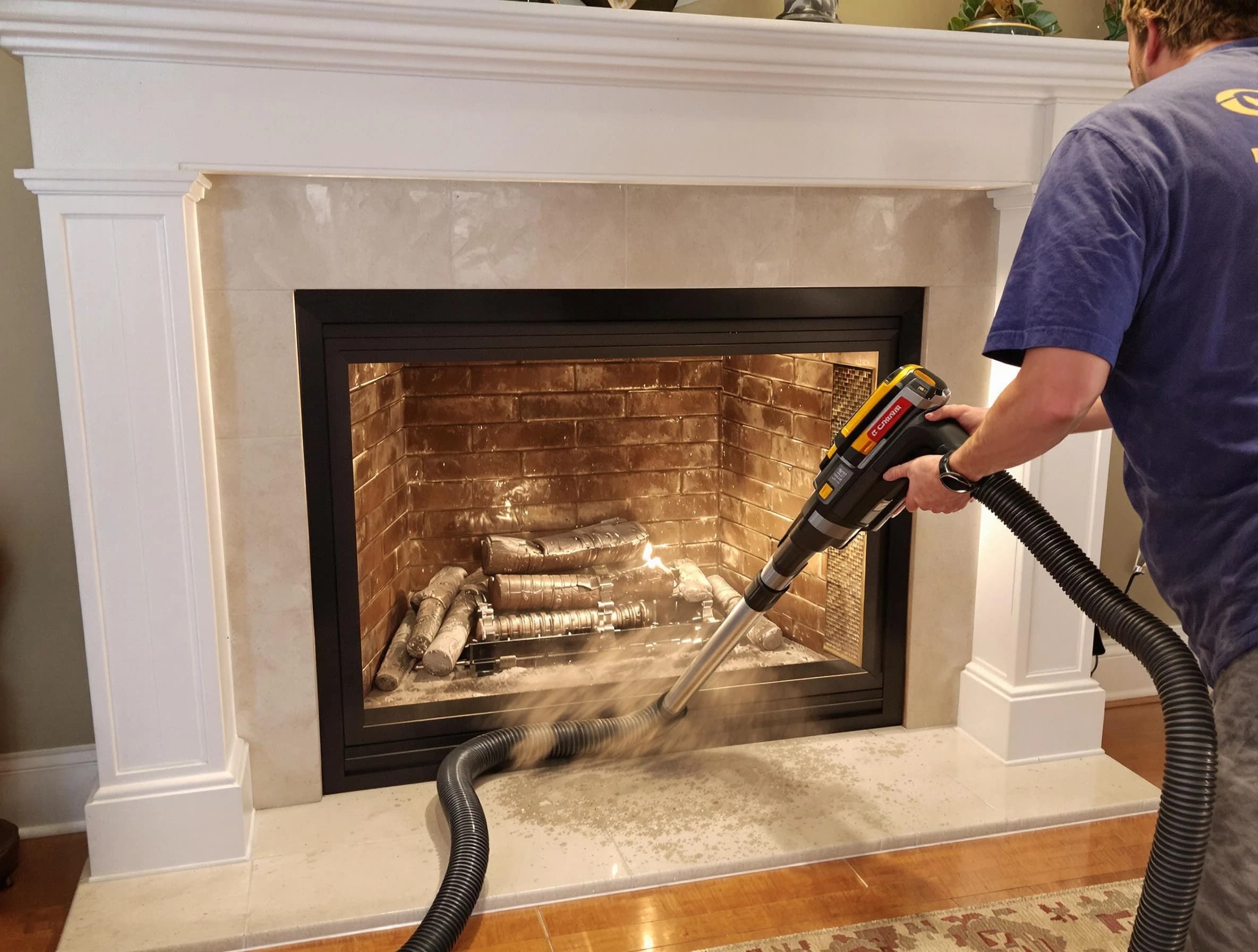 Fireplace cleaning performed by Marlboro Chimney Sweep in Marlboro, NJ