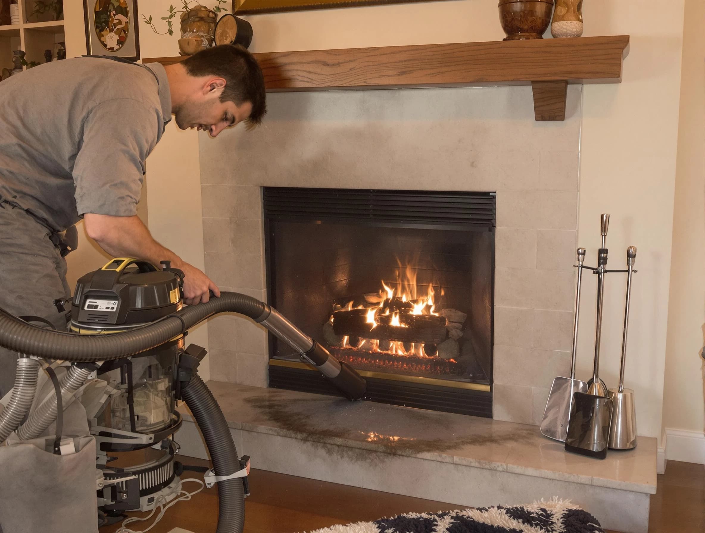 Routine fireplace upkeep by Marlboro Chimney Sweep in Marlboro, NJ