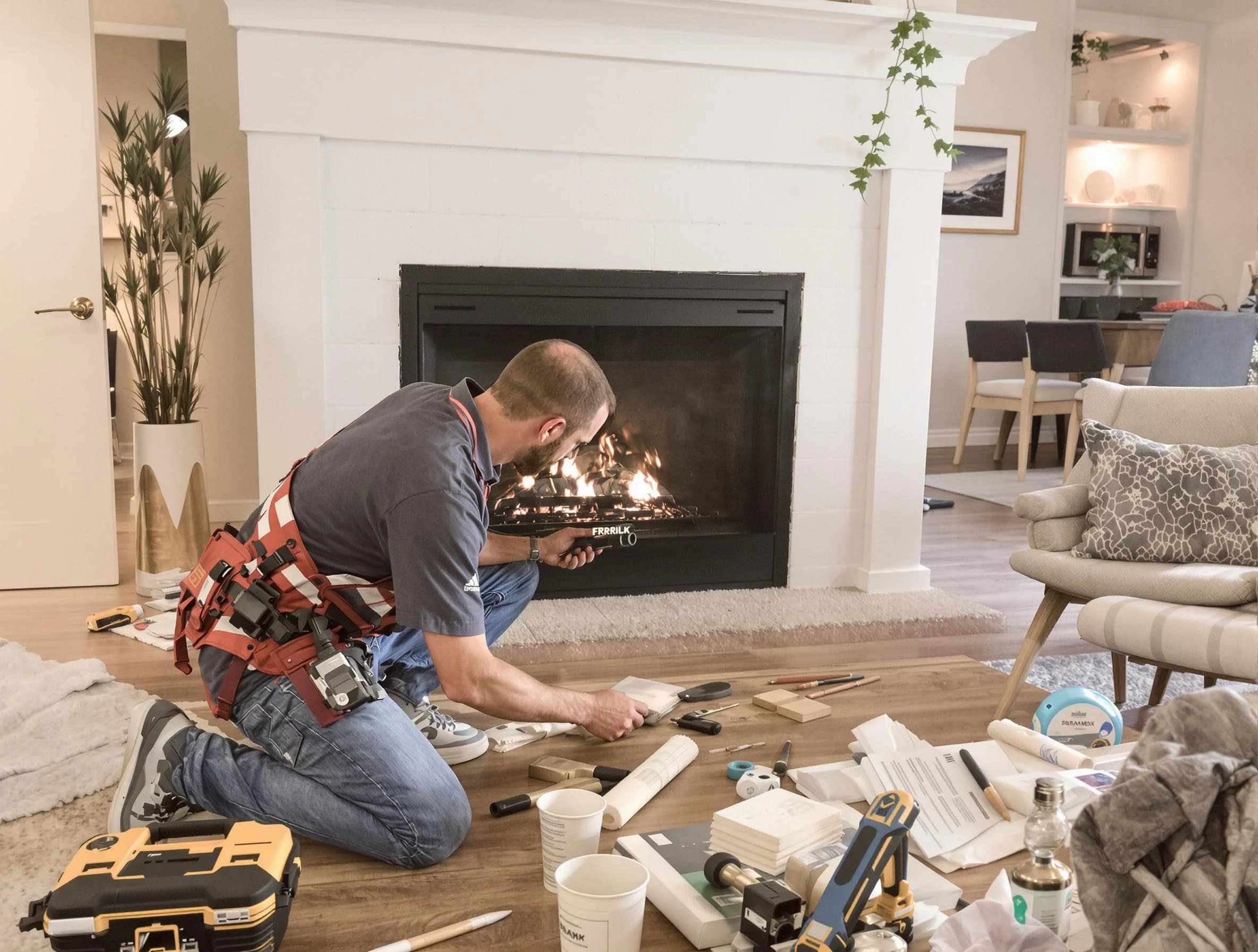 Marlboro Chimney Sweep performing fireplace repair in Marlboro, NJ